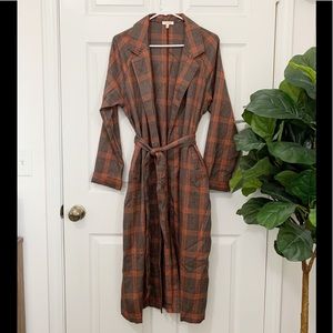 NWOT Plaid Robe Jacket
